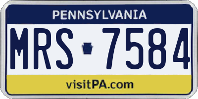 PA license plate MRS7584
