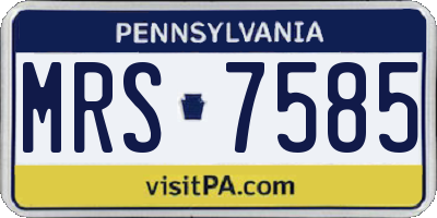 PA license plate MRS7585