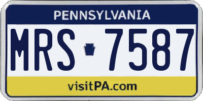 PA license plate MRS7587