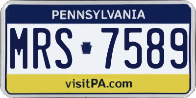 PA license plate MRS7589