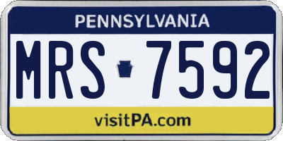 PA license plate MRS7592