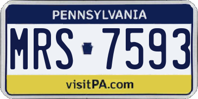 PA license plate MRS7593