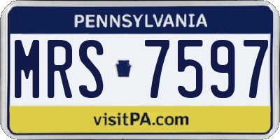 PA license plate MRS7597