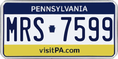 PA license plate MRS7599