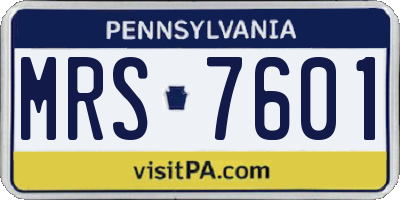 PA license plate MRS7601