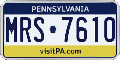 PA license plate MRS7610