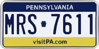 PA license plate MRS7611