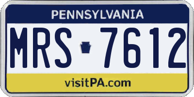 PA license plate MRS7612
