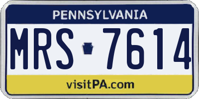 PA license plate MRS7614