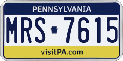 PA license plate MRS7615