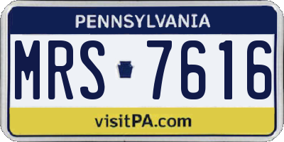PA license plate MRS7616