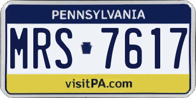 PA license plate MRS7617