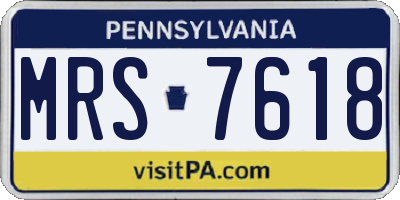 PA license plate MRS7618