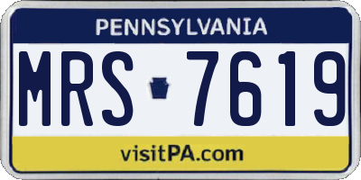 PA license plate MRS7619