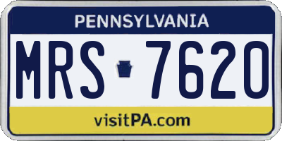 PA license plate MRS7620