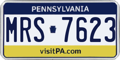 PA license plate MRS7623