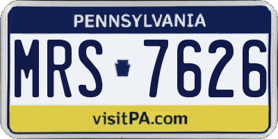 PA license plate MRS7626