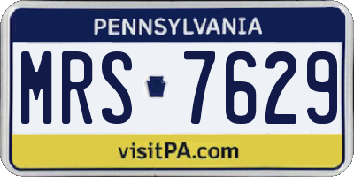 PA license plate MRS7629
