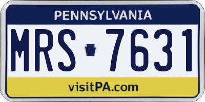 PA license plate MRS7631