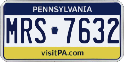 PA license plate MRS7632