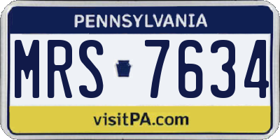 PA license plate MRS7634
