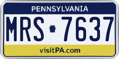 PA license plate MRS7637