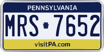PA license plate MRS7652