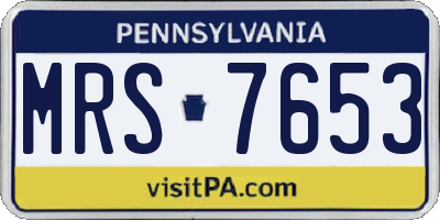 PA license plate MRS7653