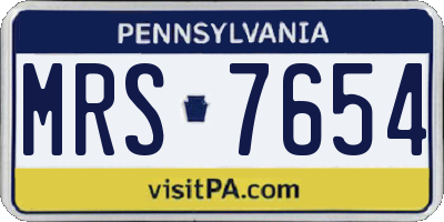PA license plate MRS7654