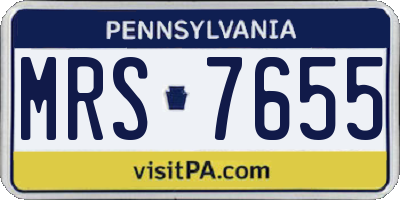PA license plate MRS7655