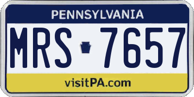 PA license plate MRS7657