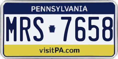 PA license plate MRS7658