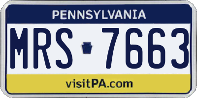 PA license plate MRS7663