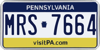 PA license plate MRS7664