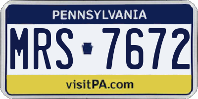 PA license plate MRS7672
