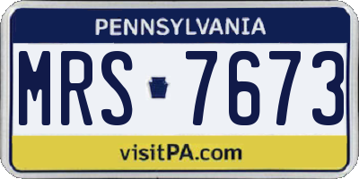 PA license plate MRS7673