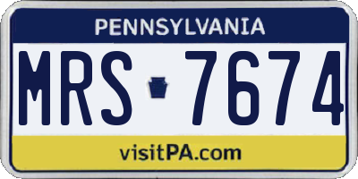 PA license plate MRS7674