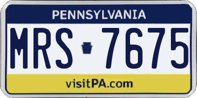 PA license plate MRS7675