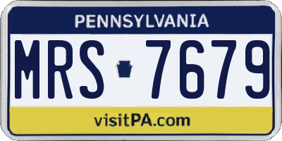 PA license plate MRS7679