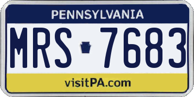 PA license plate MRS7683