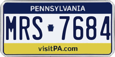 PA license plate MRS7684