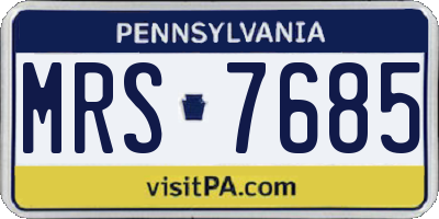 PA license plate MRS7685