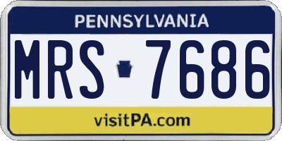 PA license plate MRS7686