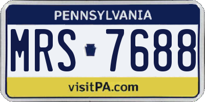 PA license plate MRS7688