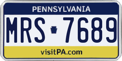 PA license plate MRS7689