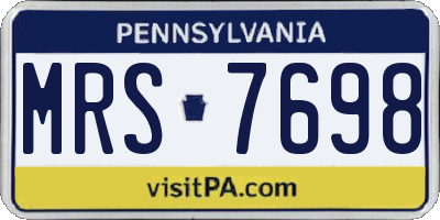 PA license plate MRS7698