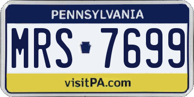 PA license plate MRS7699