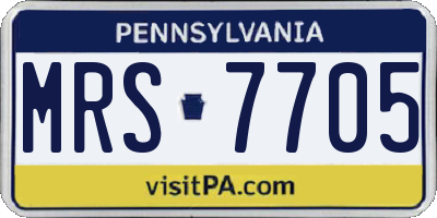 PA license plate MRS7705