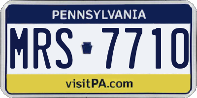 PA license plate MRS7710
