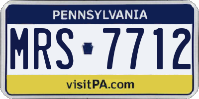 PA license plate MRS7712